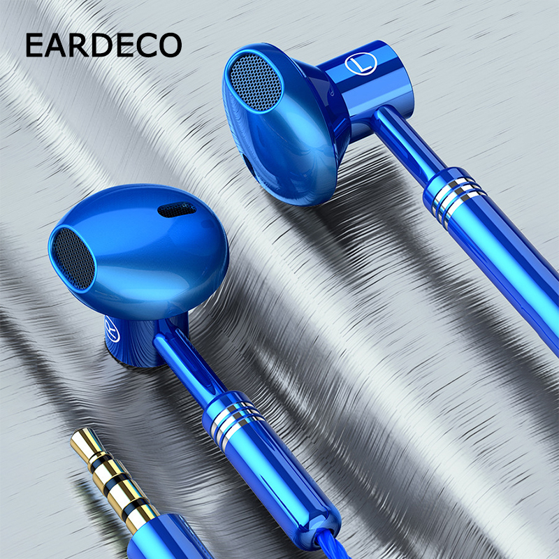 EARDECO-auriculares con cable, cascos estéreo 9D con graves, micrófono, intrauditivos con cable, para teléfono y micrófono