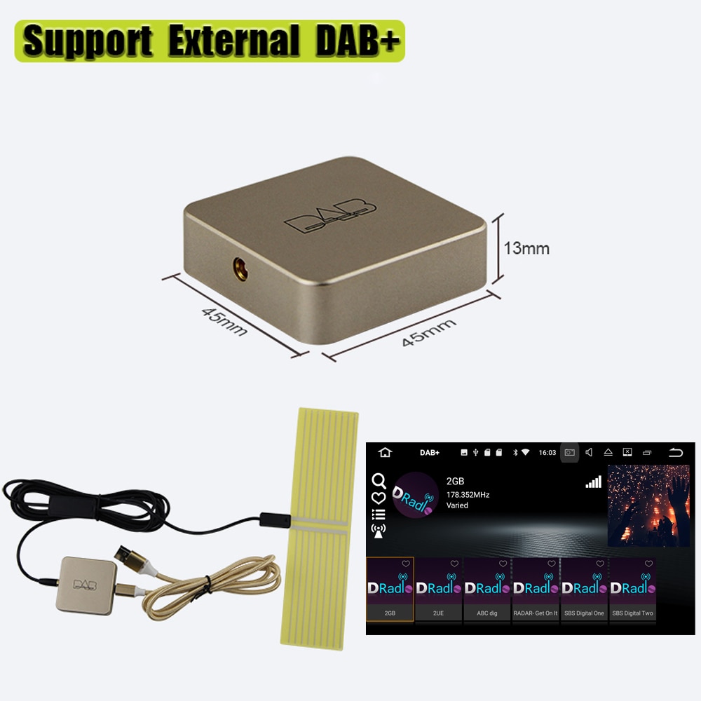 DAB 004 DAB+ Box Digital Radio Antenna Tuner for Car Radio Android 5.1 USB Powered for Android car dvd player