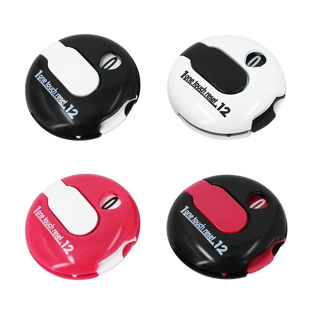 Mini Portátil Golf Stroke Counter, Fácil Reset, Até 12 Strokes, Pontuação Golf, Preto, Branco, Vermelho, Acessórios de Treinamento Golf, 1Pc