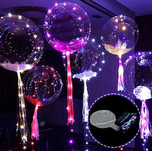 1 PCS Lichtgevende Led Ballon Kleurrijke Transparante Ronde Bubble Ballonnen Glow in The dark Speelgoed