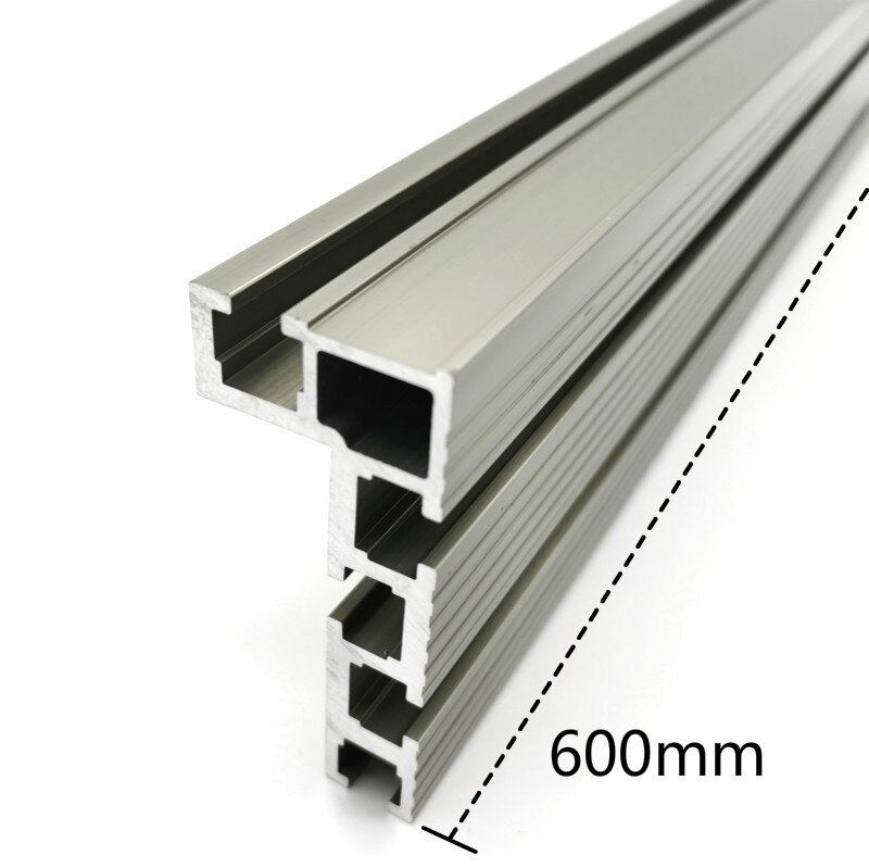 600mm/800mm profilé en Aluminium clôture 74mm hauteur avec t-pistes et supports coulissants connecteur de clôture de jauge d'onglet pour le travail du bois: 1pc 600mm