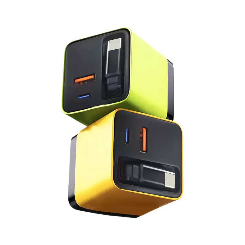 Xiaomi Mijia 65W Gallium Nitride Fast Charger With Built-in Retractable Charging Head Dual-port A+C for Apple Huawei Phones