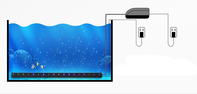 AC110V-220V Multicolor Underwater Aquarium LED Bubble Light Air Stones Fish Tank Air Curtain Bubble LED Lamp Aquariu