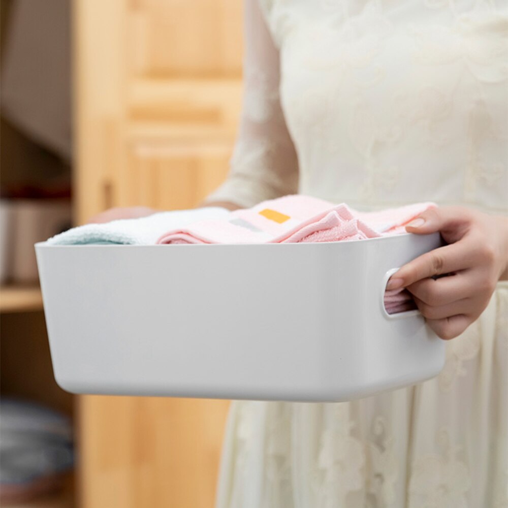 Cesta de almacenamiento de artículos diversos para estudiantes, cajas de almacenamiento para escritorio, snack, caja de almacenamiento de cosméticos de plástico, caja para ordenar la cocina del hogar