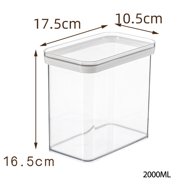 Cabinet Hanging Food Storage Container Kitchen Storage Cereal Dispenser Sealed Tank Cans Refrigerator Organizer 900/2300/3400ML: 2000ml