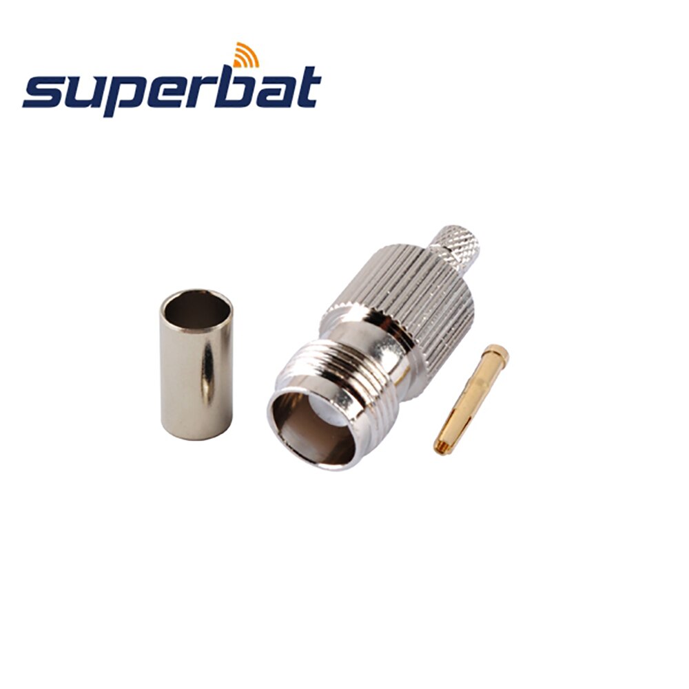 Superbat 10pcs TNC Crimp Female RF Connector for Coaxial Cable LMR195 RG58 RG400 RG142 for pigtail cable