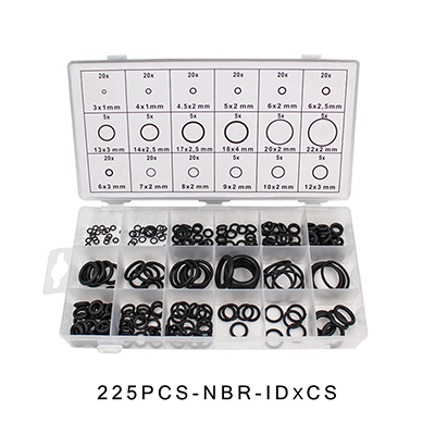 O Rings Rubber/Silicone Ring Seal VMQ NBR FKM Sealing O-rings Nitrile Washer Rubber oring set Assortment Kit Set Box Ring: BNB-225