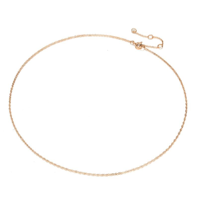 Visunion 316L Rvs Ketting Rolo Link Chain Ronde Eenvoudig Goud Zilver Kleur 35 Cm 38 Cm Lange Keten sieraden