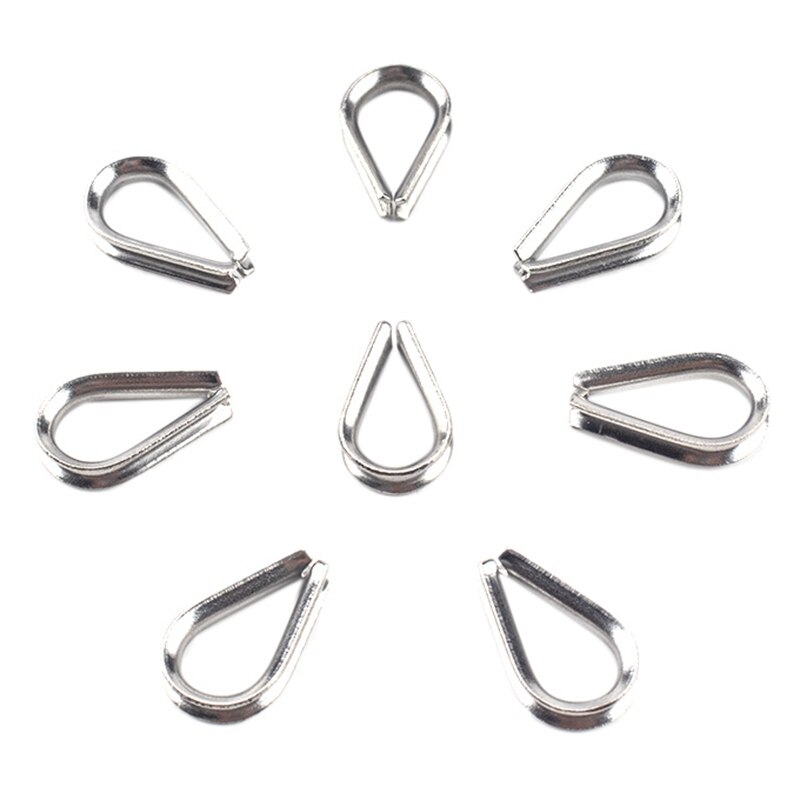 80 Pieces Cable Thimbles Wire Rope Thimbles M2 304 Stainless Steel Thimble Diameter Wire Rope Cable Thimbles Rigging