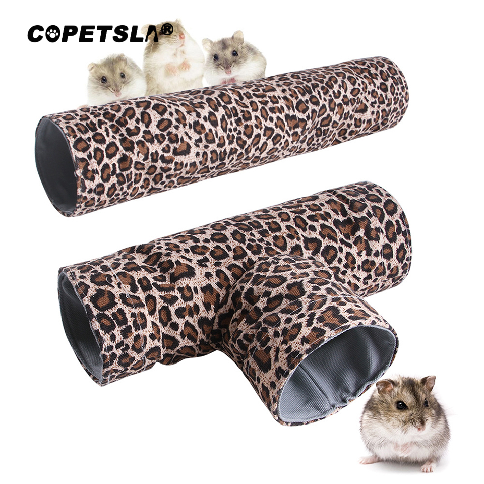 Foldable Pet Cat Tunnel Toy Collapsible 2/3/4 Holes Leopard Cat Tent Tunnel Play Tube Toy Indoor Outdoor Cat Training Toy Tubes