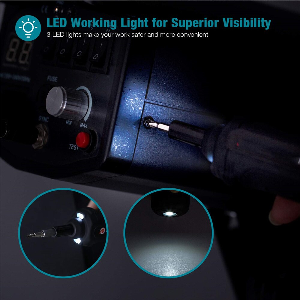 Electric Screwdrivers 19 In 1 Precision Cordless Rechargeable Screwdriver Drill Set with Dual LED Light Power Tools for Repair