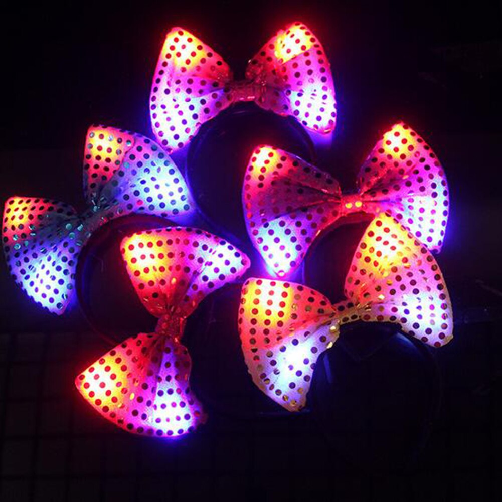 1 PC Led Haar Hoop Glowing Pailletten Kaninchen Ohr Kinder Licht up Stirnband Blinkende LED Haar Hoop Für Partei Liefert