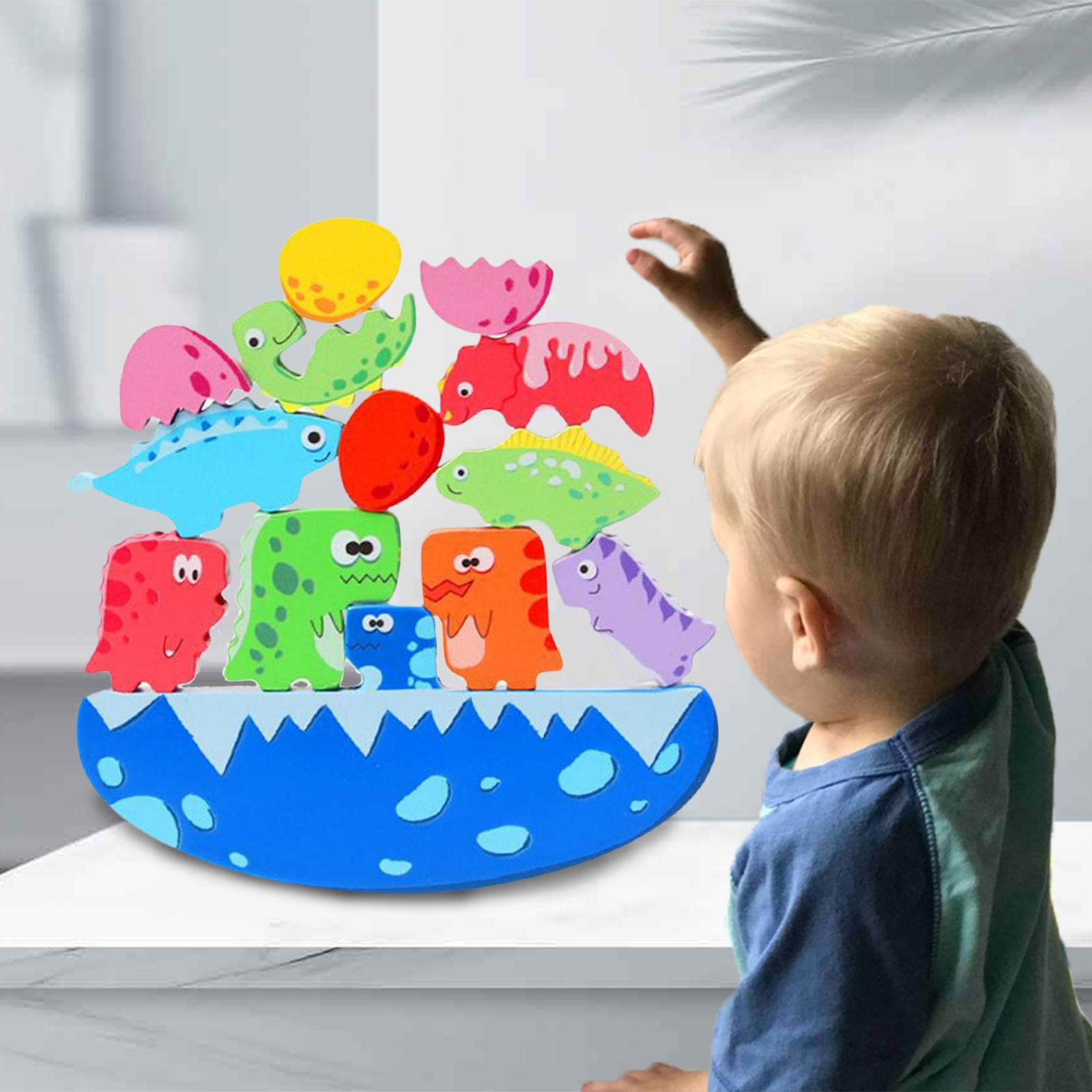 Peuters Stapelen Speelgoed Vroeg Leren Tafel Game Cartoon Houten Blokken