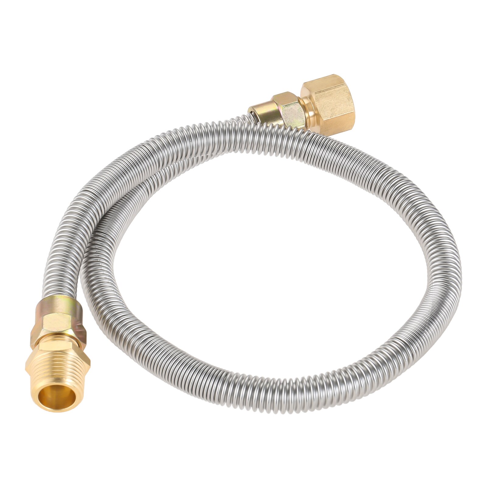 Stainless Steel (24" Long) 1/2" NPT Male x 1/2" NPT Female Propane fire Pit Whistle Free Gas Flex Line for Fire Pit Fireplace