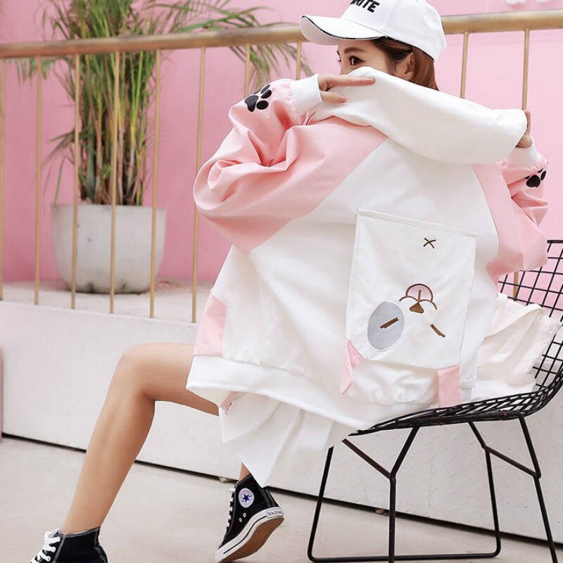 Veste Femme Patchwork - Style Coréen Casual Coupe Ample - Printemps Automne Tendance Polyvalente