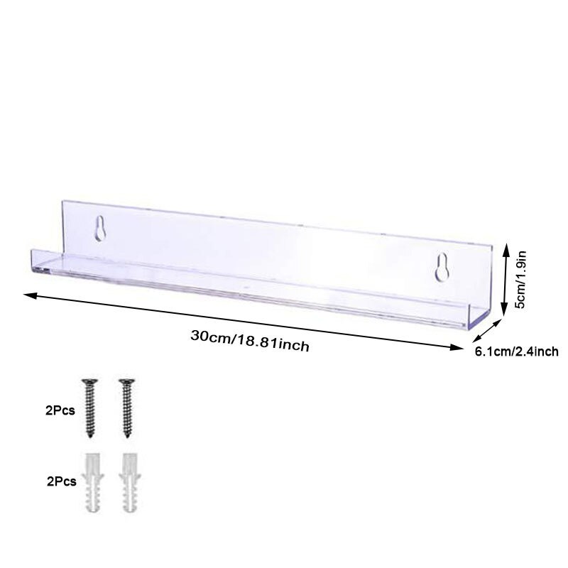 Acrylic Spice sheft, Wall Organizer, Nail Polish storage shelf , Clear Storage Racks, wall storage