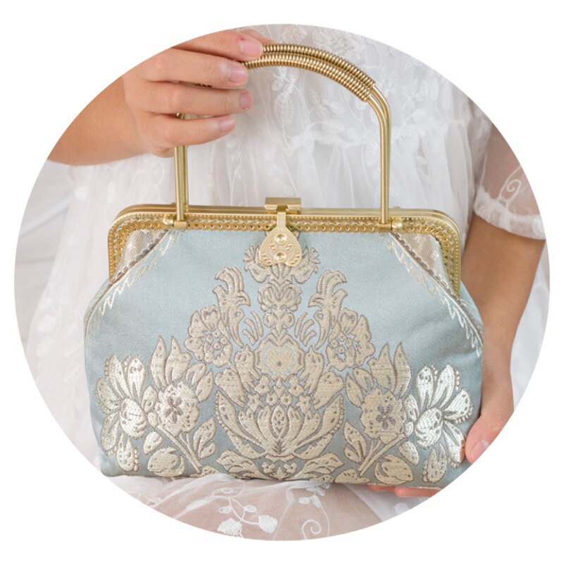 Mond Goud Retro Avond Tassen Voor Vrouwen Chinese Stijl Handtas Vrouwelijke Diner Tassen Lady Moeder Originele Clutch Purse