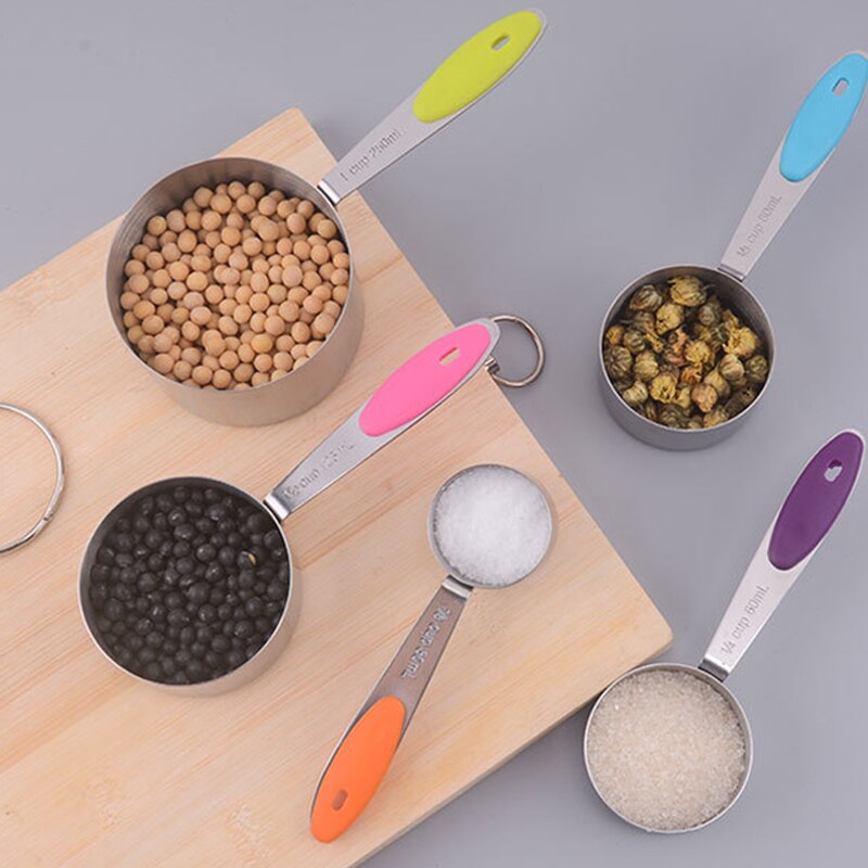 Measuring Cup Spoon Set Stainless Steel Metal Ingredients Kitchen Utensils Food Kitchen Cooking Baking Tools