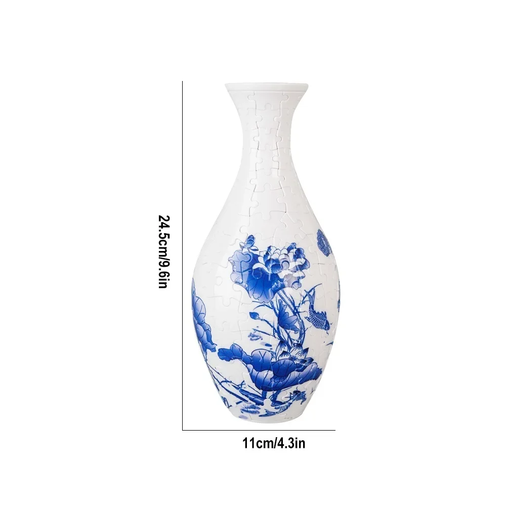 3D Puzzle Vase Panda Flower Building Block Porcelain Artistic Vases Home Decoration Kids Girls Christmas Toy: green