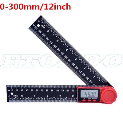 0-200mm 0-300mm Stainless Steel Digital Angle Ruler Inclinometer Carbon Fiber Electron Goniometer Protractor Angle Finder Meter: 0-300mm plastic