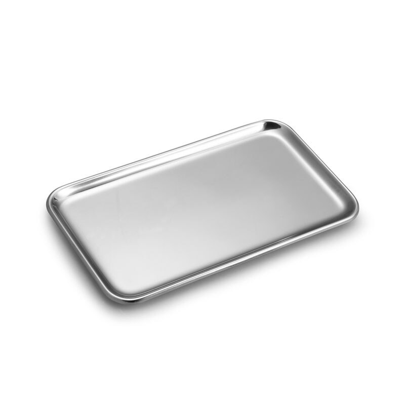 2-Piece Specialty Plates Small Rectangle Serving Tray for Kitchen Bathroom SUS304 Stainless Steel, 8 x 4.5 inch (Gold): 2-Piece (Gold)