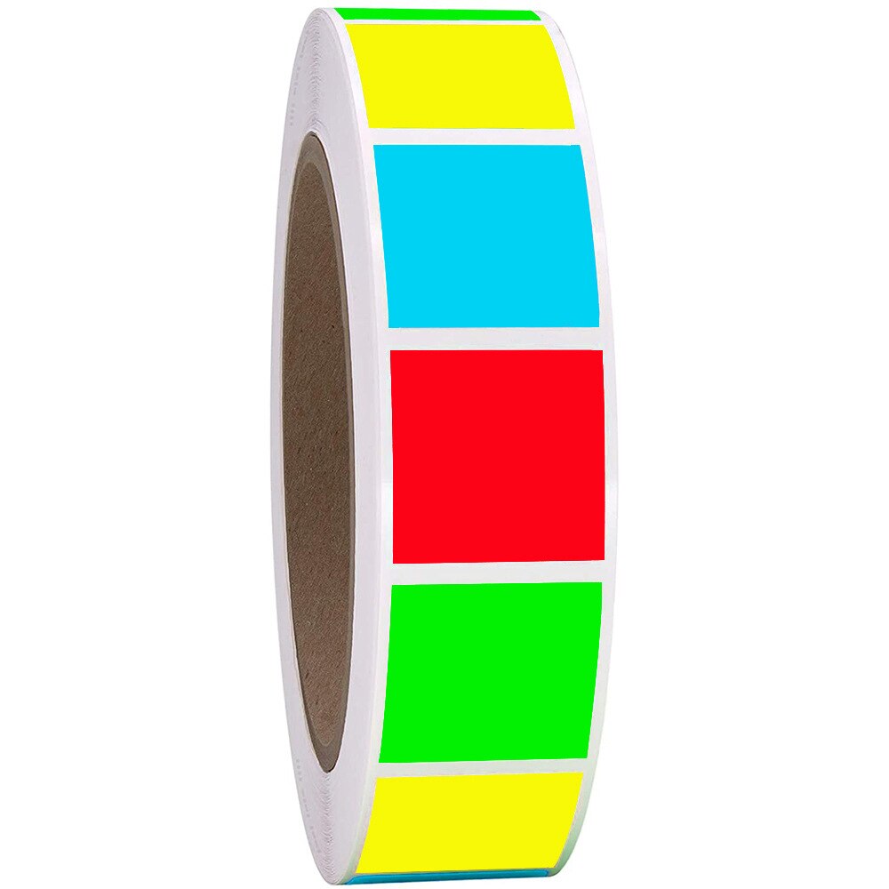 100-500pcs Color Coding Labels Stickers Square Chroma Labels Stickers 1 Inch Round Red Yellow Blue Green Self-Adhesive Stickers: QY1384-100PCS
