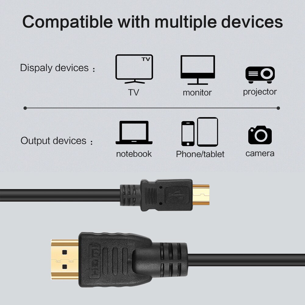 Original High Speed 1.5m Black Micro USB to HDMI-compatible Cable 1080P HDTV Adapter For Samsung Galaxy Note 3 Multimedia