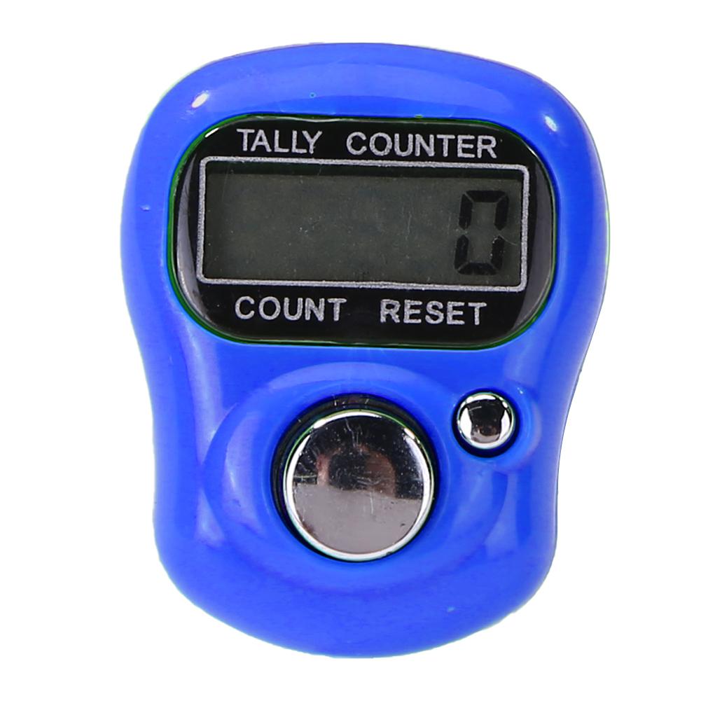 Mini contador portátil Stitch dedo marcador fila precisión practicidad LCD contador Digital electrónico AG3 Botón de batería: Azul