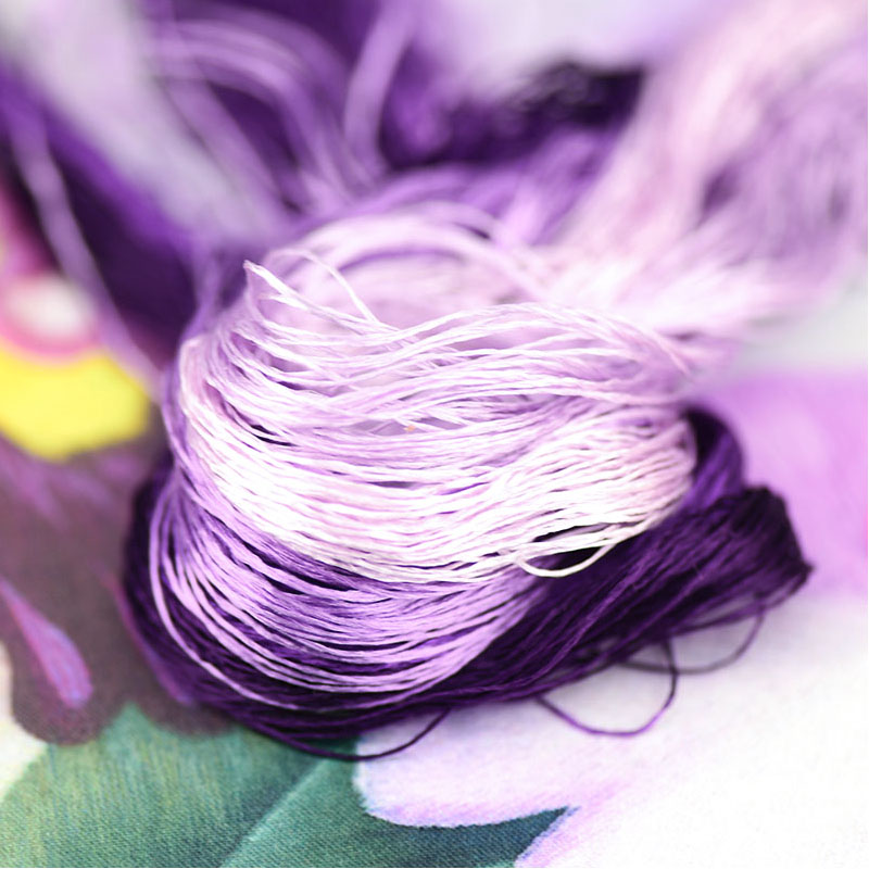 100% silk thread hand embroidery embroider cross stitch 1pcs 400m silk embroidery thread Taro purple series 8 pure colors