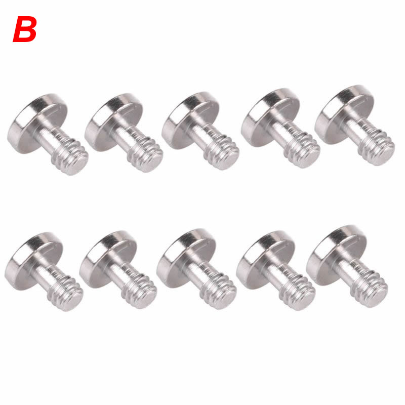 10pcs 1/4 camera screw for quick release plate 1/4 inch Folding D-Ring Adapter Tripod Monopod Quick Release Plate Camera: B