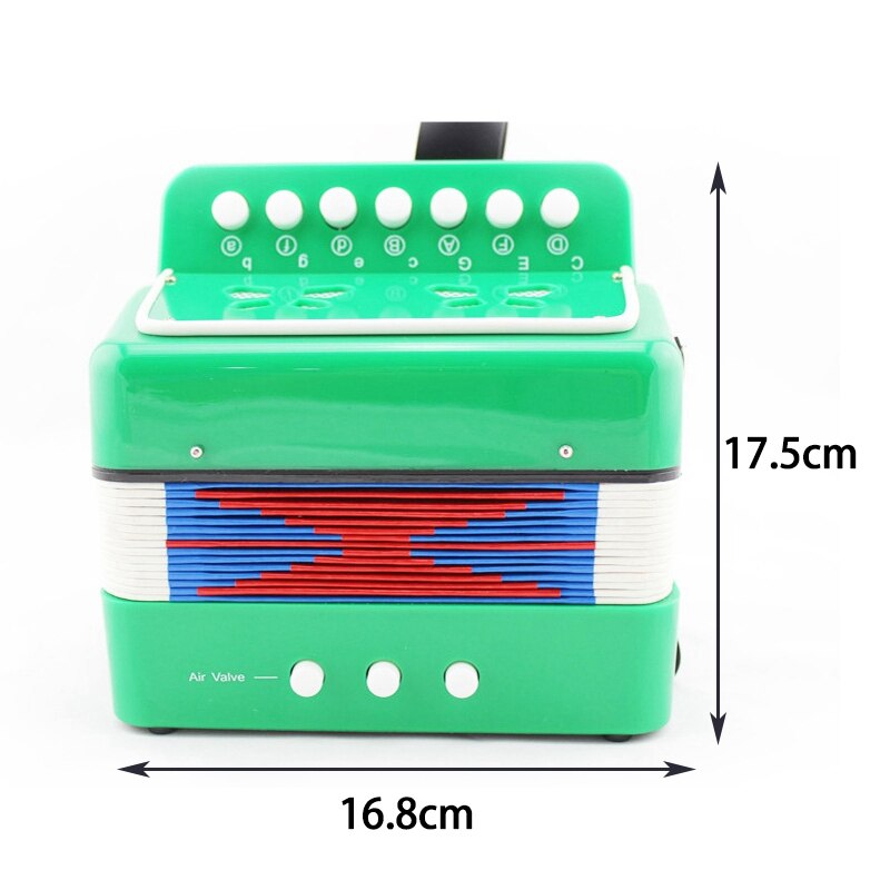 Mini acordeón para niños, 7 teclas, 3 bajos, educativo, para principiantes, práctica, instrumento de música, banda de juguete, 1 ud.