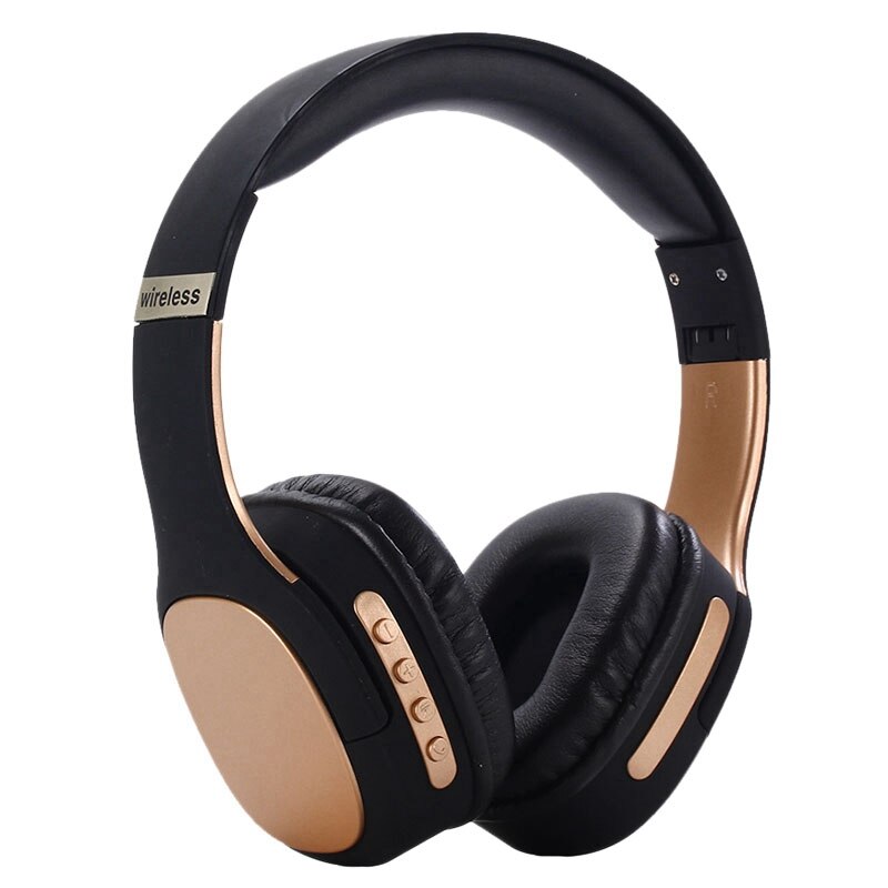 Auriculares EK-MH3 con micrófono incorporado, Bluetooth 5,0, tarjeta enchufable, plegables para escuchar música: Golden