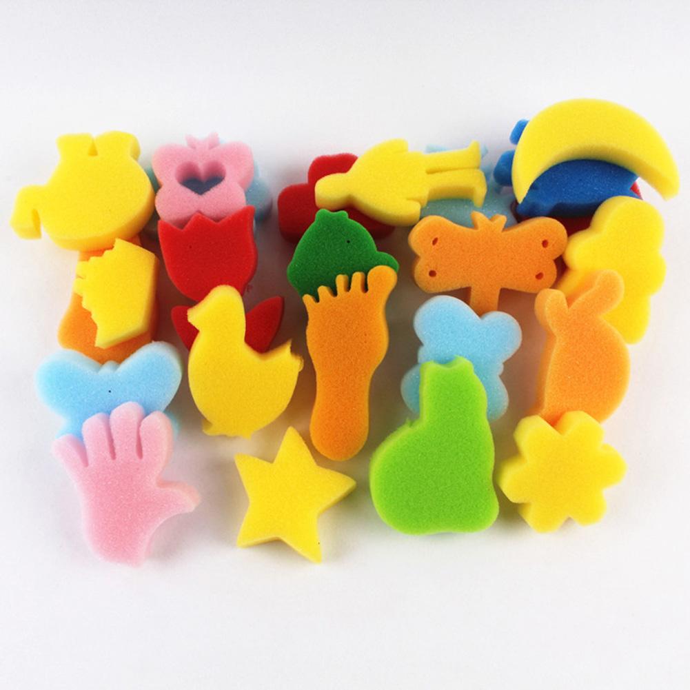24Stck freundlicher Malerei Schwamm DIY Malerei Werkzeug Bunte Sortierte Schwamm freundlicher DIY Malerei Kunst Handwerk Bildung Spielzeug