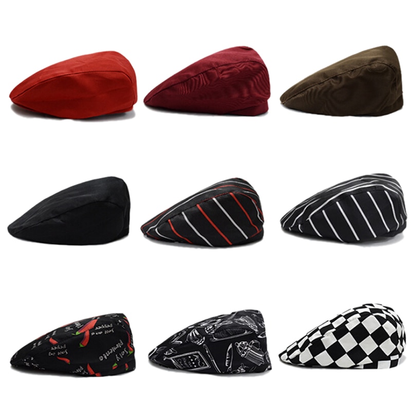 Boina de algodón para hombre, gorro plano para vendedor de periódicos, conductor, café, restaurante, camarero, cocina, accesorios de ropa de trabajo, sombrero informal de dibujos animados