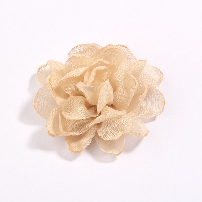 120 Stuks 7 Cm 2.7 "Burn Edge Chiffon Stof Bloemen Voor Baby Meisjes Hoofdbanden Handgemaakte Bloem Boutique Voor bruiloft Decoratie: plum