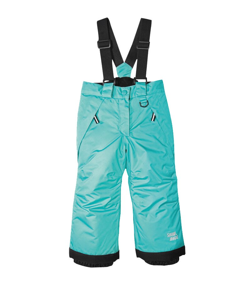 Pantalones de esquí con tirantes para niños y niñas, pantalones de algodón impermeables a prueba de viento, calidez gruesa, para exteriores, novedad de: Gris oscuro / 98-104