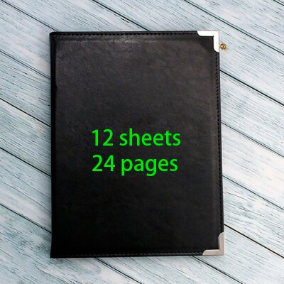 Beauty Salon Price List Folder Display Menu Book PU Leather Material: 12 sheets black