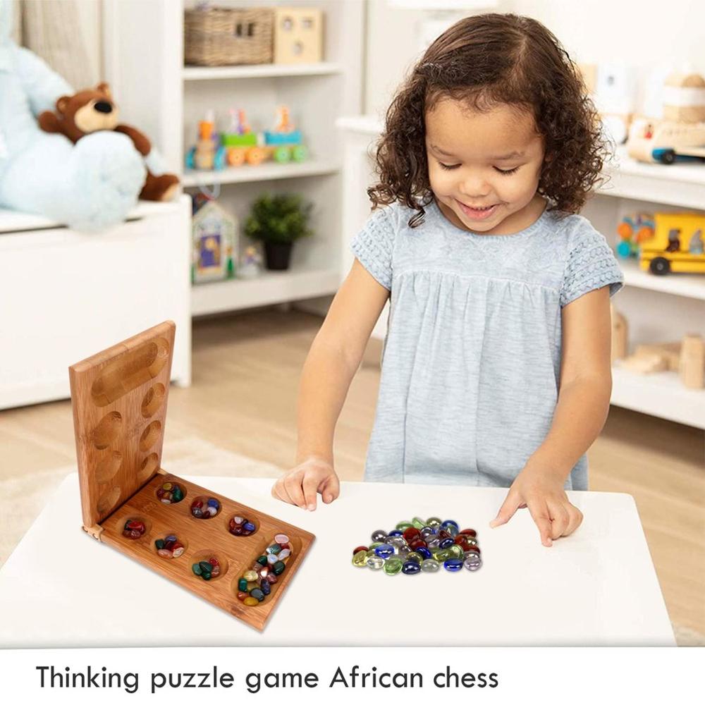 Logic Denken Puzzel Game Deeltjes Terugkerende Afrikaanse Gem Schaken Mancala Kinderen Board Strategie Spel Kinderen Speelgoed Klassieke Games