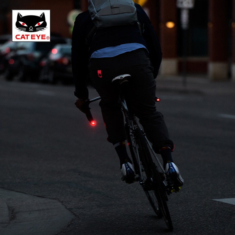 CATEYE 2PC Bicycle Barend Light Cycling Bar Plug Safety Lights Rode Bike Handlebar Bar End Warning Flash Lights Lamp Accessories