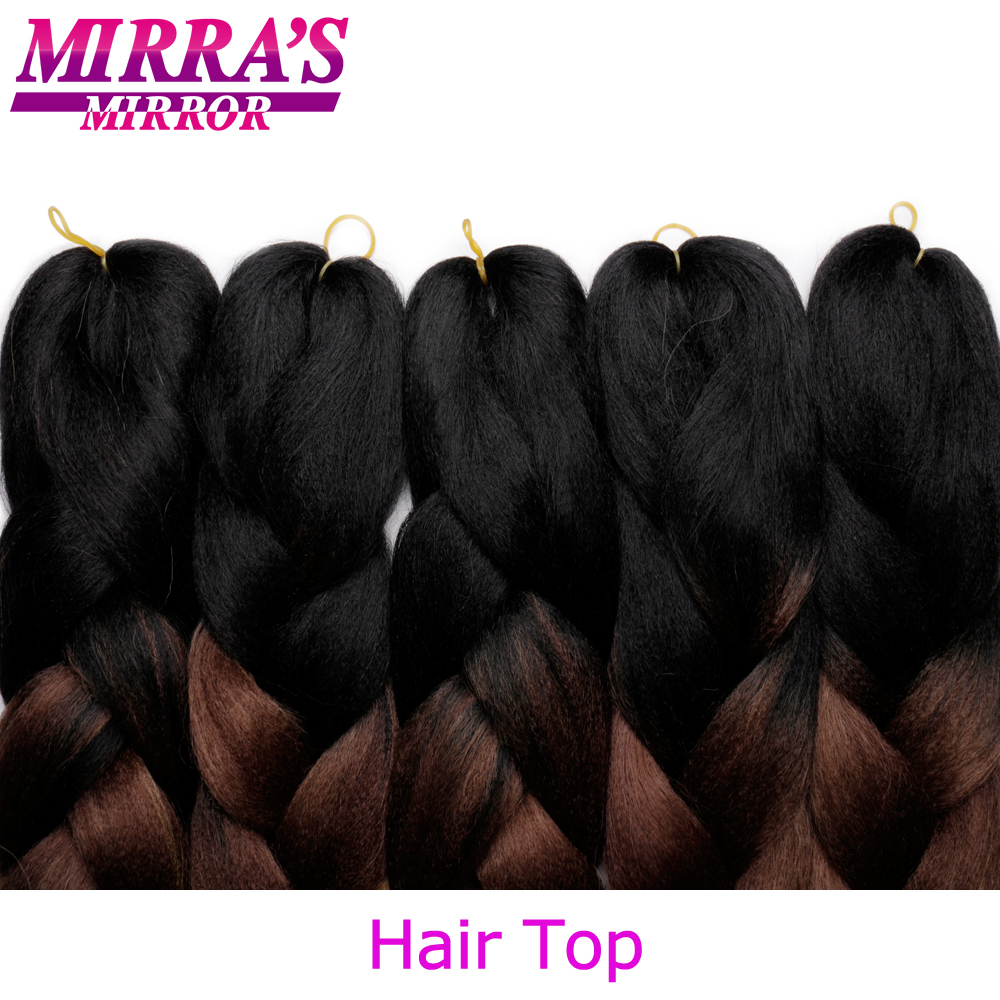 Mirra's Mirror 5pack Ombre Braiding Hair Synthetic Crochet Hair 24" 100g/Pack Jumbo Braids Hair Extension Green Brown