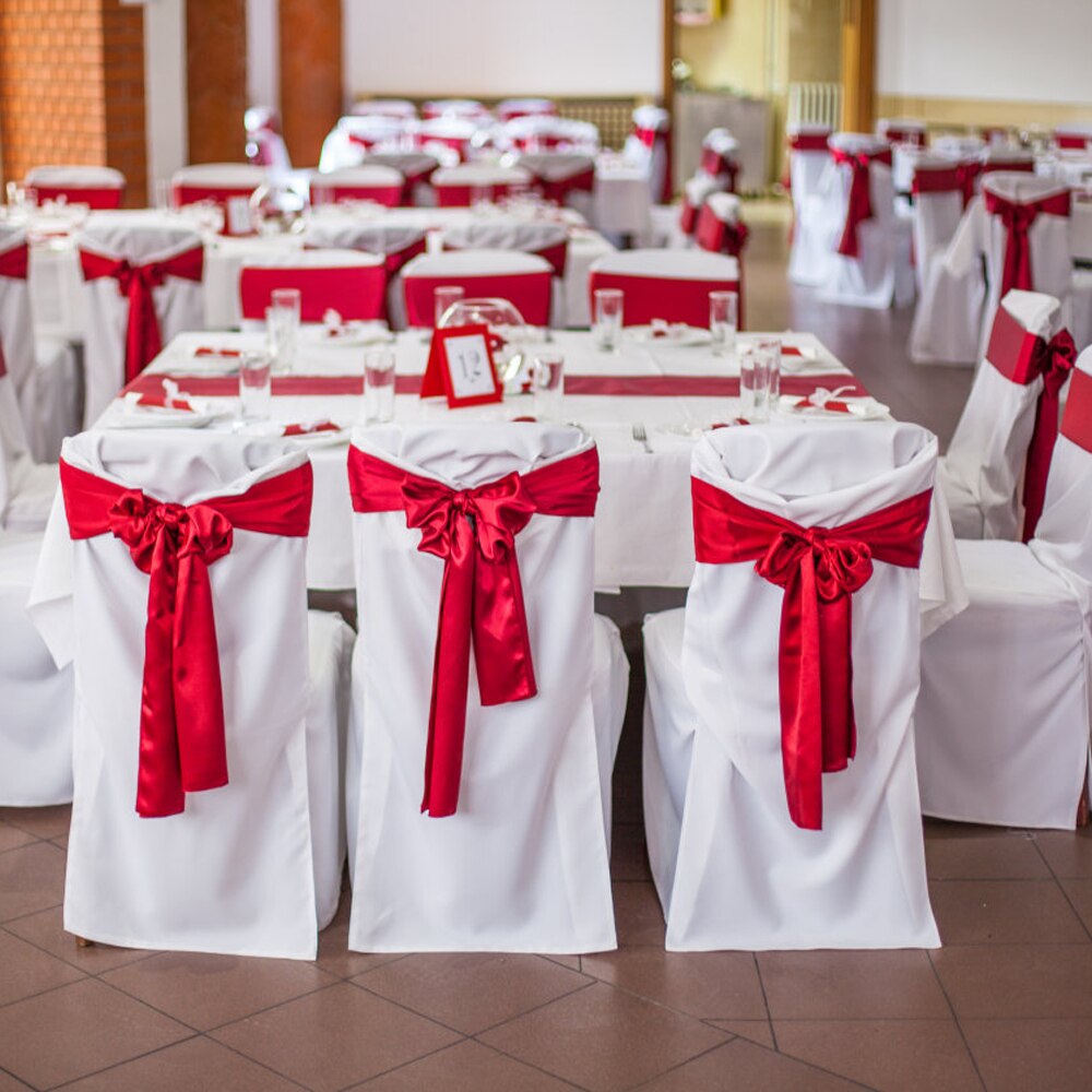 Freies 25 teile/los Hochzeit Stühle Knoten Schärpe Satin- Stoff Stuhl Schärpen Bogen Abdeckung Für Hochzeit Partei Bankett Veranstaltung Dekorationen