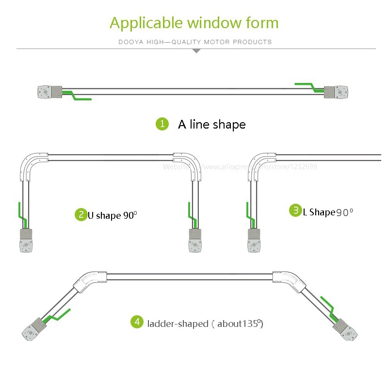 Super Quiet Motorized Curtain track, Smart home Motorized Curtain Track For aqara Motor&Dooya Motor