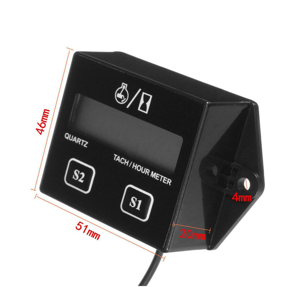 Universal LCD Display Hour Meter Motorcycle ATV Scooter Marine Boat Gauge Digital Display Speed Timer Without Battery