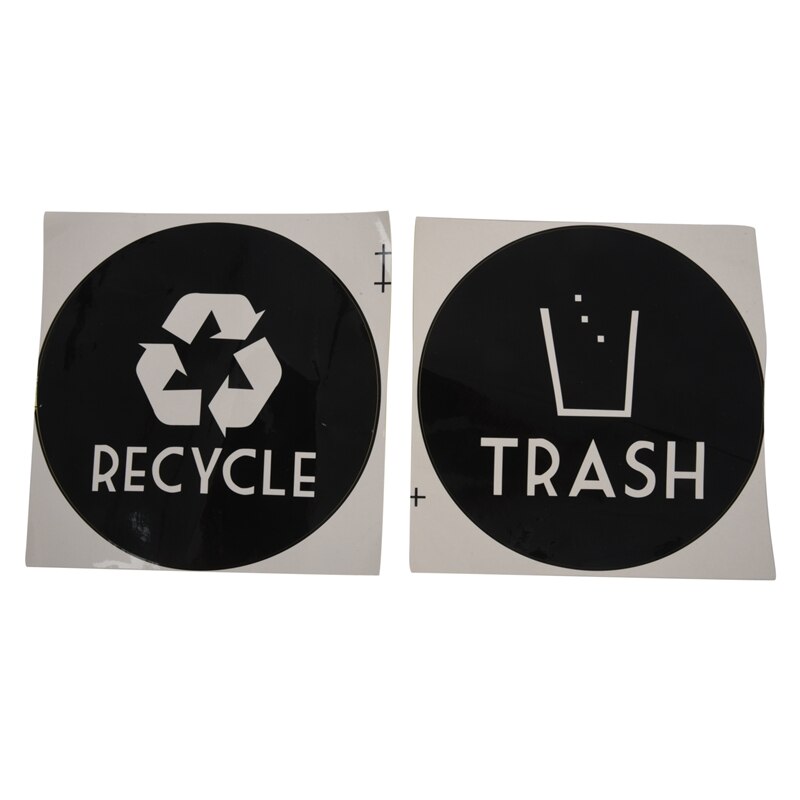 Recycle + Trash Vinyl Belettering Decal Sticker(6X6 Inch, Zwart): Default Title