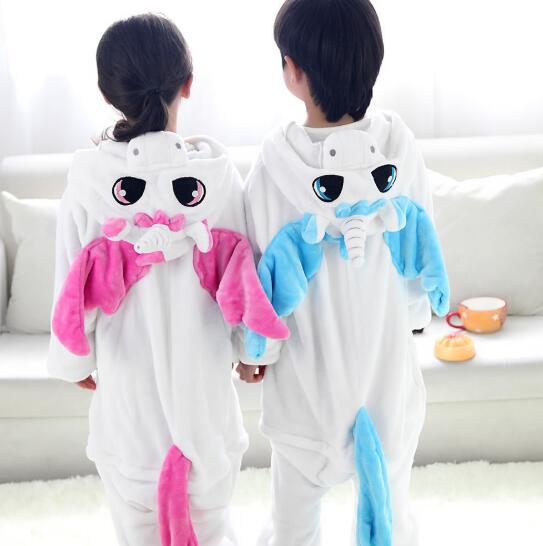 HKSNG Kids Animal Kigurumi Adult Unicorn Onesie Pajamas Flannel Cartoon Family Party Costumes Jumpsuits Zipper