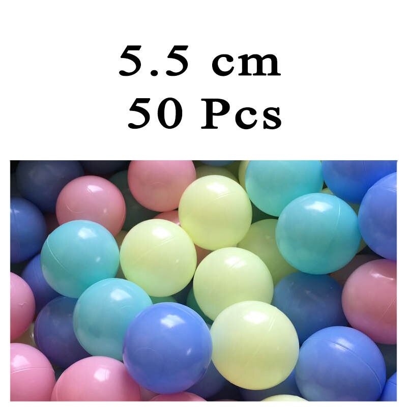 50 100 200 stks/partij Kleurrijke Bal Speelgoed Opblaasbare Zacht Plastic Oceaan Bal Milieuvriendelijke Kind Baby Zwemmen Zwembad Pit Tent Water speelgoed: A-50