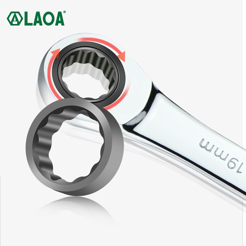 LAOA Multifunctional Fast Ratchet Wrench Double-headed Dual-purpose Open-ended Ratchet Wrench Hand Tools