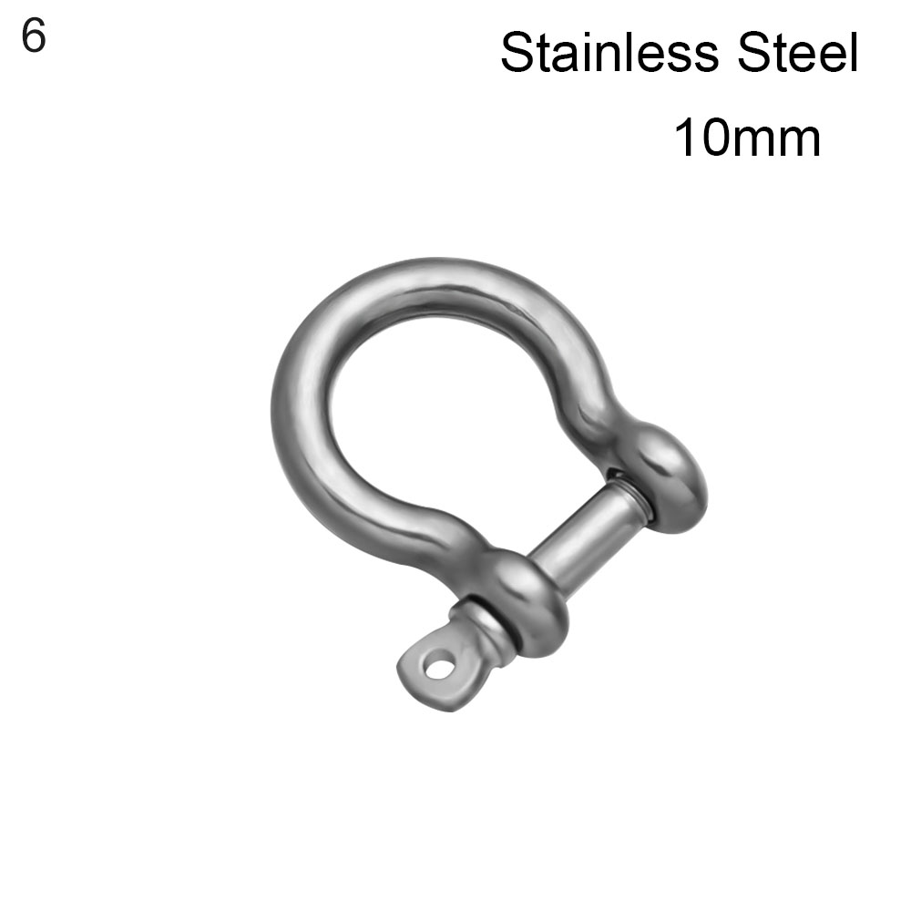 Stainless Steel Staples Carabiner Solid Brass Metal D Bow Shackle Fob Key Ring Keychain Hook Screw Joint Connector Buckle: B-6