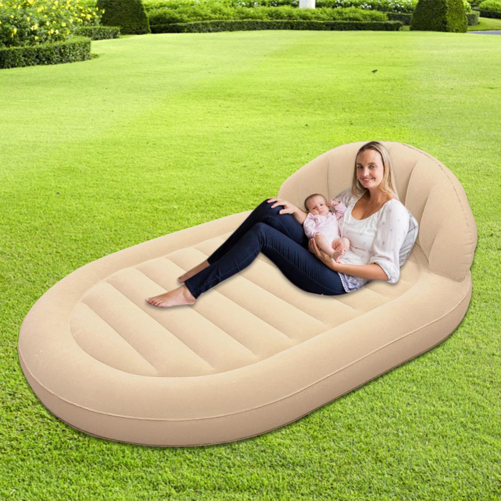 Air Bed Portable Durable PVC Inflatable Air Mattress Raised Pillow Cushion Rest For Indoor Outdoor Sleepover