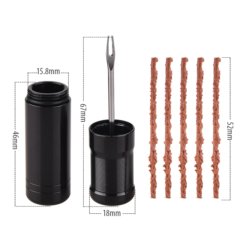 Sykkel tubeless dekk reparasjonssett mordersnegle plugg kork gummi bacon strimler og innsettingsverktøy til å fikse punktering flat vei mtb sykkel